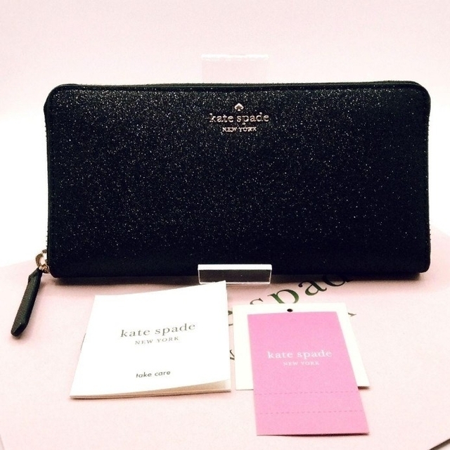 新品未使用タグ付 お値下げ！kate spade グリッター ブラック 長財布