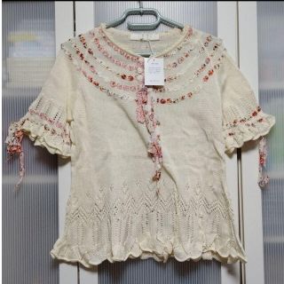 代引き人気 ^*3563最終価格新品ピンクハウス半袖ニット ニット