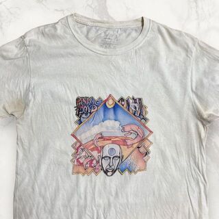 HQX 90s 00s  白 ピンクフロイド　イラスト　アート　バンド Tシャツ(Tシャツ/カットソー(半袖/袖なし))