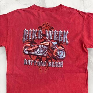 HQU ビンテージ 90s 00s  赤 バイク　ウィーク　アメリカン　Tシャツ(Tシャツ/カットソー(半袖/袖なし))