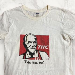 HQT ビンテージ 90s 00s 白 カーネルサンダース　マリファナ Tシャツ(Tシャツ/カットソー(半袖/袖なし))