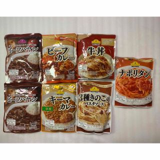 イオン(AEON)の【レトルト食品セレクト3】トップバリュ  カレー、ハヤシ、牛丼等6種 7品(レトルト食品)