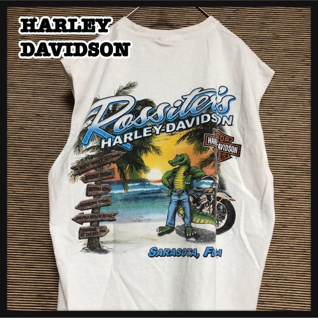 Harley Davidson 【ハーレーダビッドソン】タンクトップ デカロゴ ワニ 南国 アメリカンバイク42の通販 by そろばん's  shop｜ハーレーダビッドソンならラクマ