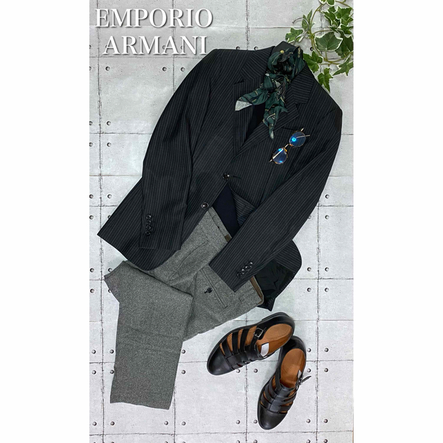 【良品】EMPORIO ARMANI オルタネートストライプ ジャケット