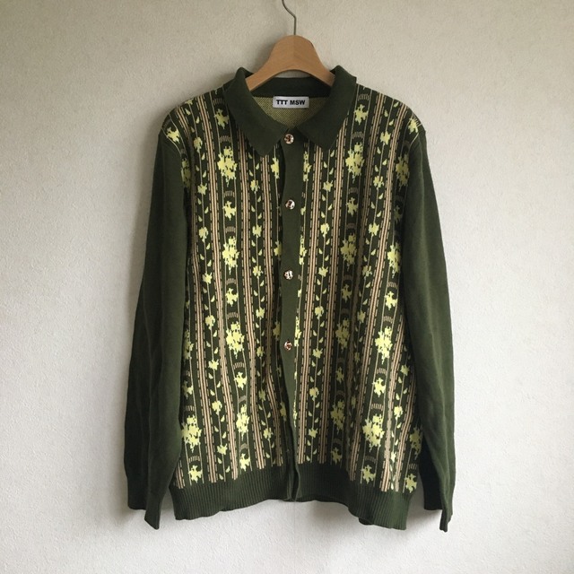 カーディガンTTT_MSW / Flower Knit Jacquard Cardigan