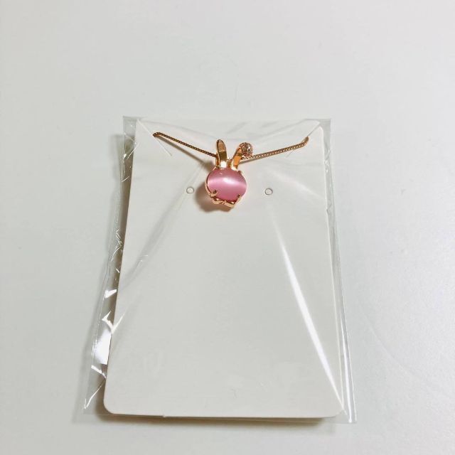 うさぎ モチーフ ピンク クリスタル ネックレス ダイヤ 新品 母の日 贈り物