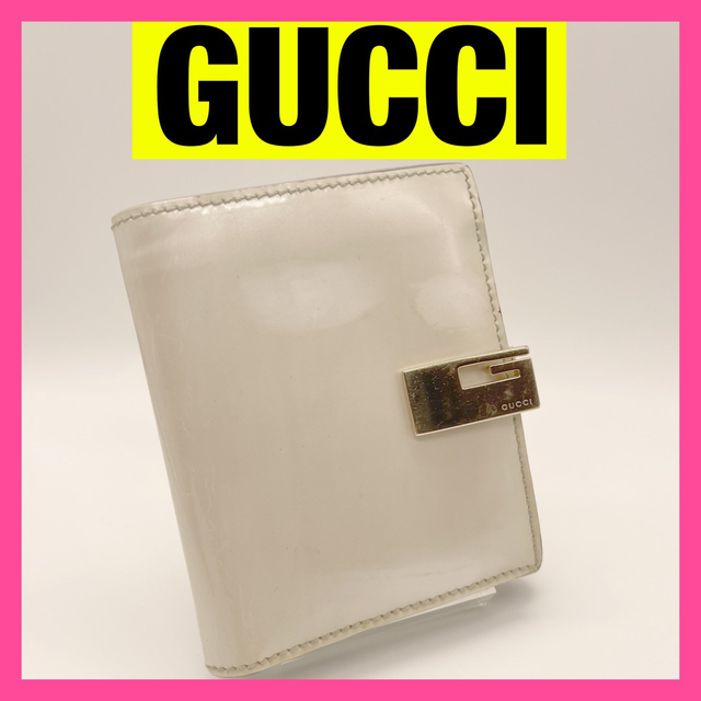 Gucci(グッチ)の【GUCCI】レア♪おしゃれ♪折りたたみ財布　三つ折り　エナメル　 レディースのファッション小物(財布)の商品写真