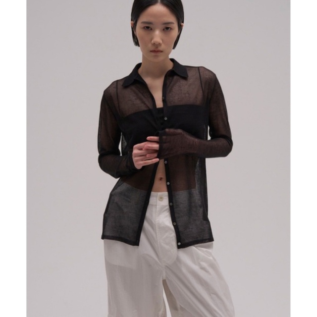 ⠀ ENOF sheer cardigan ブラック イナフ シアーカーディガン | agro