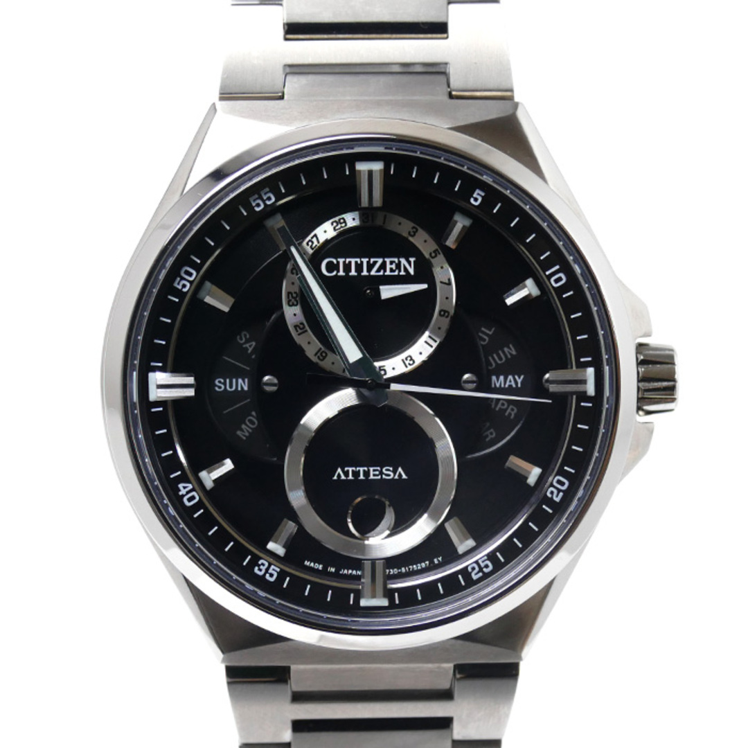 CITIZEN シチズン アテッサ トリプルカレンダー ムーンフェイズ 腕時計 ソーラー BU0060-68E/8730-AS127912 メンズ【美品】