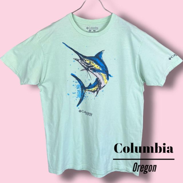 Columbia(コロンビア)の【コロンビア】 Tシャツ カットソー プリント フィッシュ L ライトグリーン メンズのトップス(Tシャツ/カットソー(半袖/袖なし))の商品写真