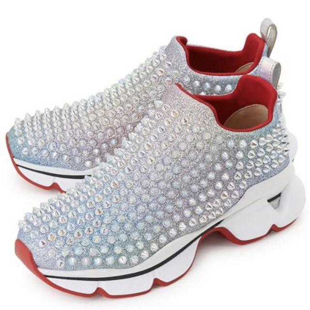 Christian Louboutin - spike sock donna glitter sneakersの通販 by