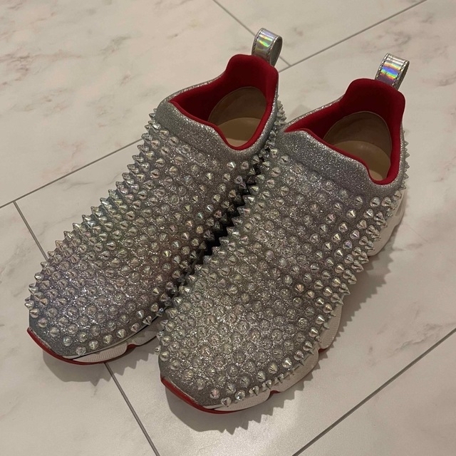 Christian Louboutin(クリスチャンルブタン)のspike sock donna glitter sneakers レディースの靴/シューズ(スニーカー)の商品写真