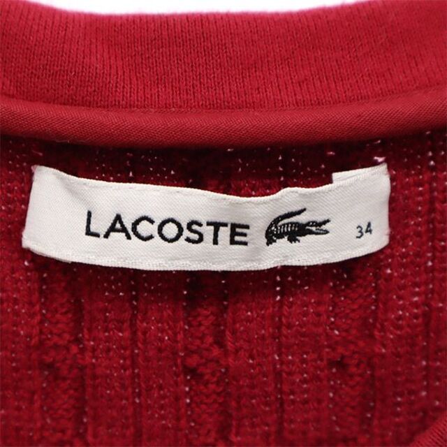 ラコステ 半袖 ワンピース 34 レッド LACOSTE レディース   【230507】 6