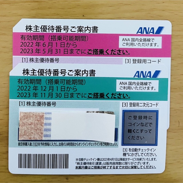 ANA 株主優待券（2枚） チケットの優待券/割引券(その他)の商品写真