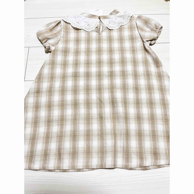 新品 キッズ 女の子 RETRO GIRL 半袖 ワンピース チェック120cm キッズ/ベビー/マタニティのキッズ服女の子用(90cm~)(ワンピース)の商品写真