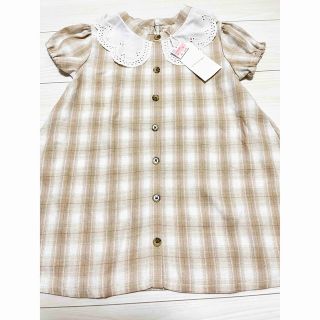 新品 キッズ 女の子 RETRO GIRL 半袖 ワンピース チェック120cm(ワンピース)