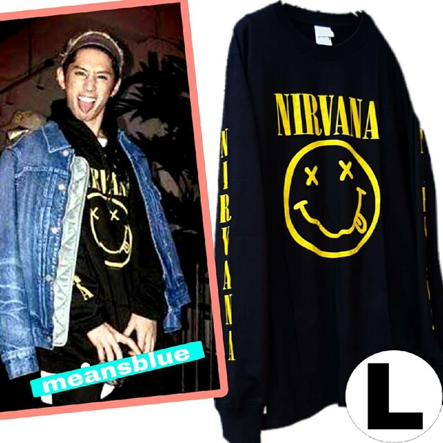 ONE OK ROCK(ワンオクロック)のＬ/長袖T nirvana スマイル メンズのトップス(Tシャツ/カットソー(七分/長袖))の商品写真