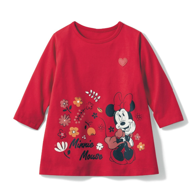 ディズニー　ミニー　７分袖チュニック キッズ/ベビー/マタニティのキッズ服女の子用(90cm~)(Tシャツ/カットソー)の商品写真