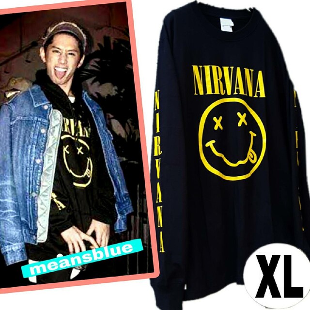 ONE OK ROCK(ワンオクロック)のXL☆長袖T nirvana スマイル メンズのトップス(Tシャツ/カットソー(七分/長袖))の商品写真