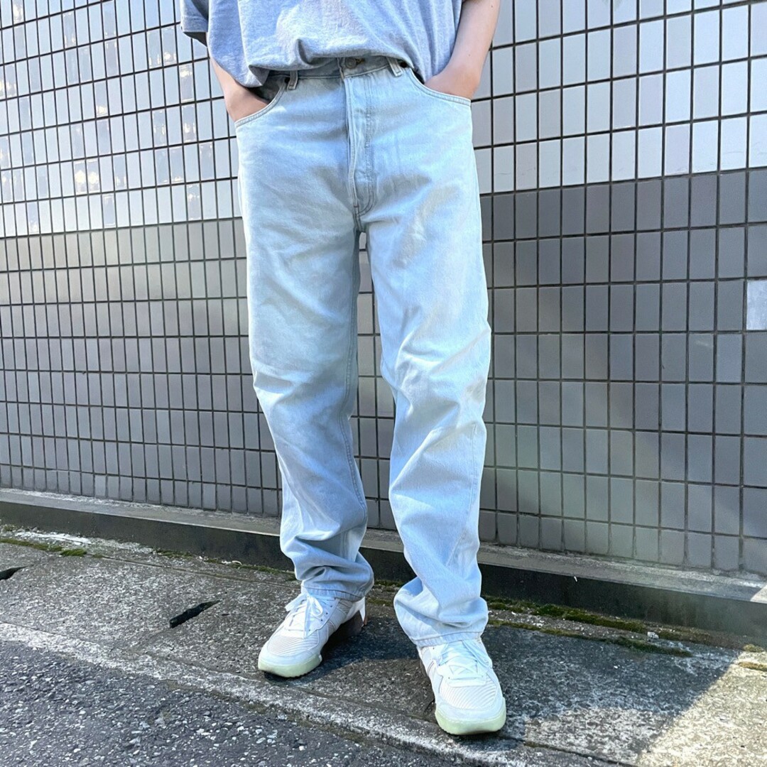 90's US USA製 リーバイス Levi's 501 デニム パンツ ストレート サイズ：W37 L33 ビッグサイズ アイスブルー