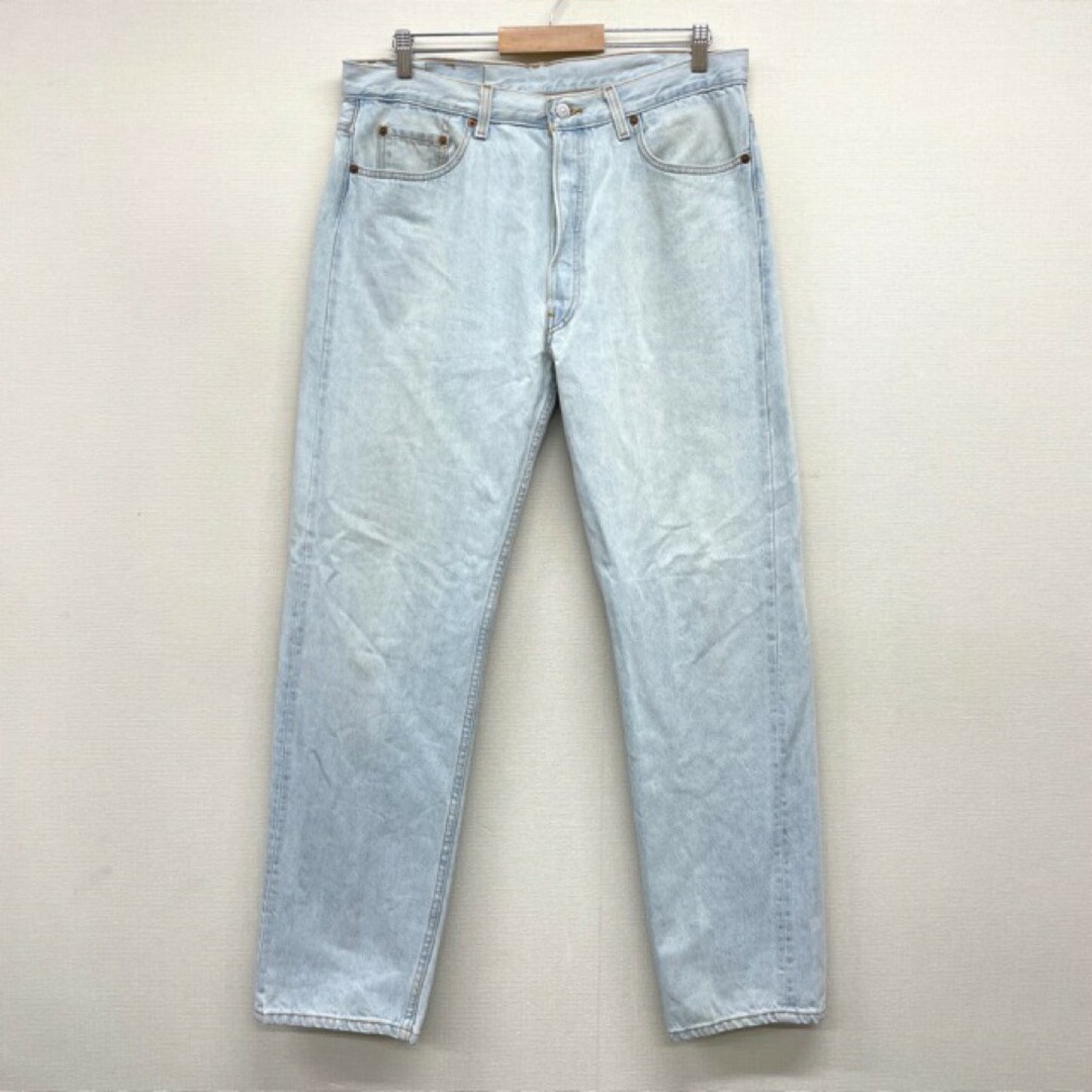 90's US古着 USA製 リーバイス Levi's 501 デニム パンツ ストレート サイズ：W37 L33 ビッグサイズ アイスブルー 【中古】