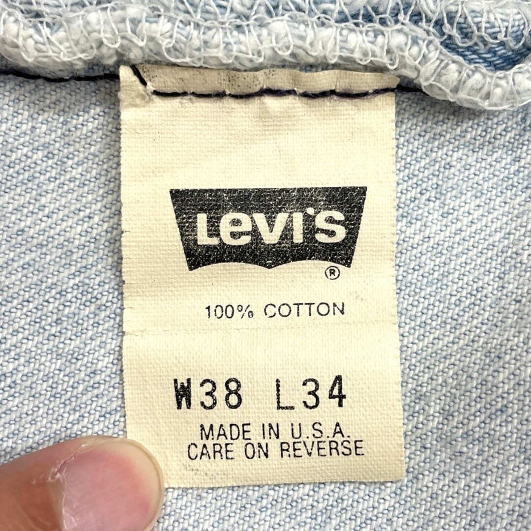 90's US古着 USA製 リーバイス Levi's 501 デニム パンツ ストレート サイズ：W37 L33 ビッグサイズ アイスブルー 【中古】