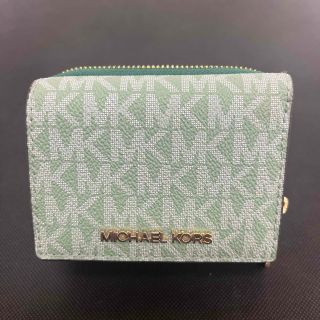 マイケルコース(Michael Kors)のMICHAEL KORS マイケルコース　コンパクト財布　ファスナー　グリーン系(財布)