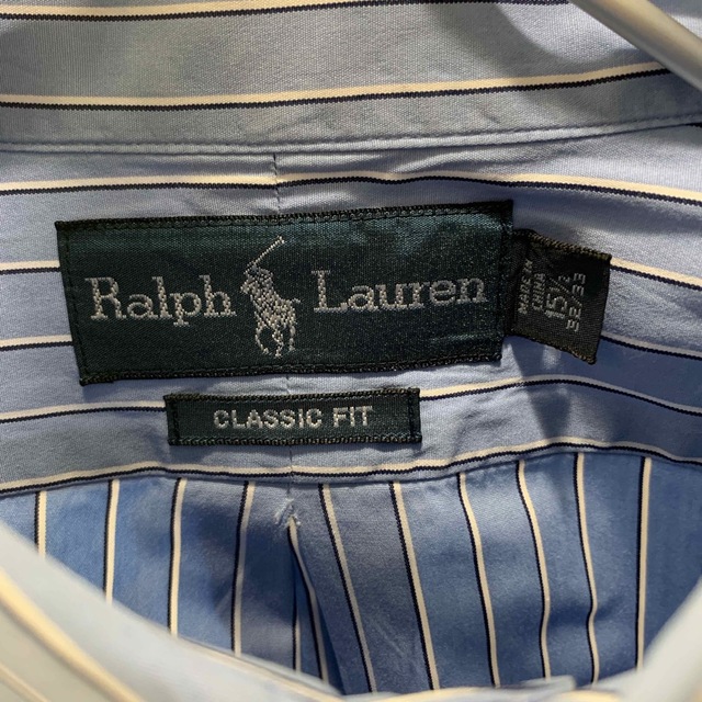 Ralph Lauren(ラルフローレン)の【クリーニング済】ラルフローレン ストライプ ボタンダウン 長袖シャツ 刺繍ロゴ メンズのトップス(シャツ)の商品写真