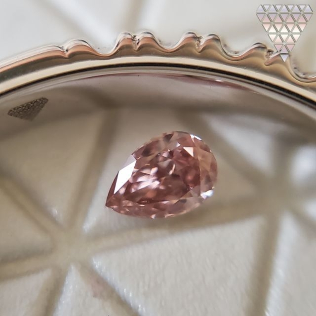 0.054 ct FANCY ORANGY PINK VS2 AGT 天然 ピン レディースのアクセサリー(リング(指輪))の商品写真