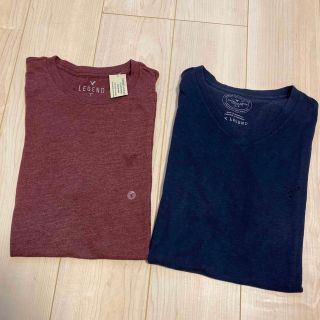 アメリカンイーグル(American Eagle)の値下げ　新品あり　Tシャツ　ワイン&ネイビー　Sサイズ　2枚セット(Tシャツ/カットソー(半袖/袖なし))