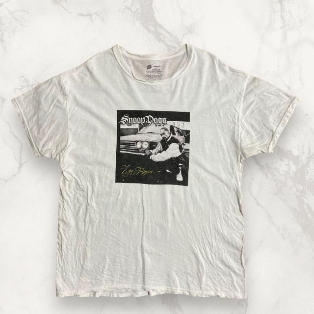 HQE Hanes 90s 00s  白 スヌープドッグ　ラッパー  Tシャツ メンズのトップス(Tシャツ/カットソー(半袖/袖なし))の商品写真