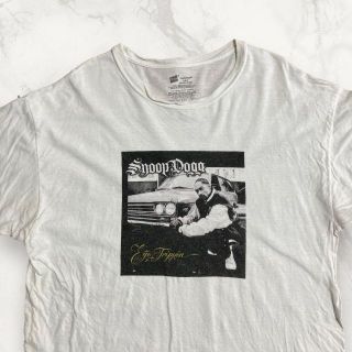 HQE Hanes 90s 00s  白 スヌープドッグ　ラッパー  Tシャツ(Tシャツ/カットソー(半袖/袖なし))