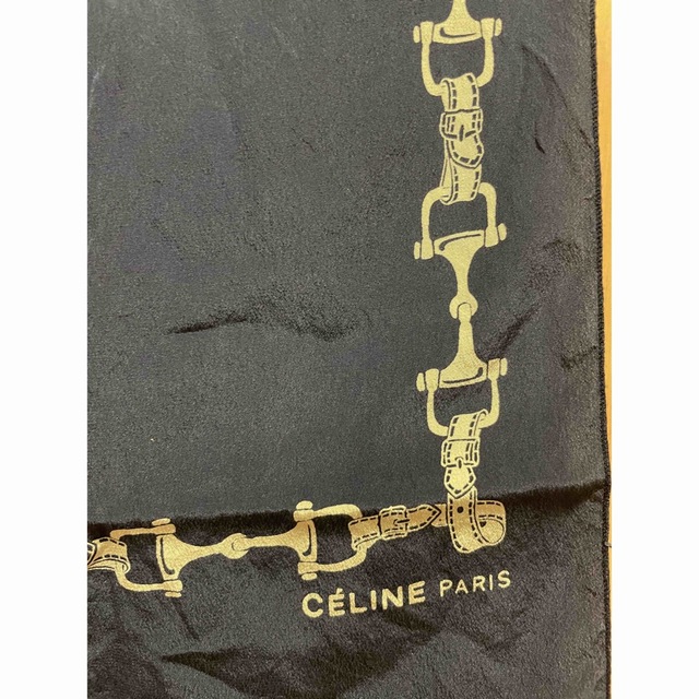 celine(セリーヌ)のCELINE セリーヌ シルク スカーフ オールドセリーヌ 長方形 ネイビー レディースのファッション小物(バンダナ/スカーフ)の商品写真