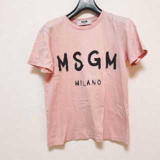 エムエスジイエム(MSGM)のエムエスジーエム Tシャツ ロゴ カットソー 半袖 クルーネック S ピンク(Tシャツ/カットソー(半袖/袖なし))