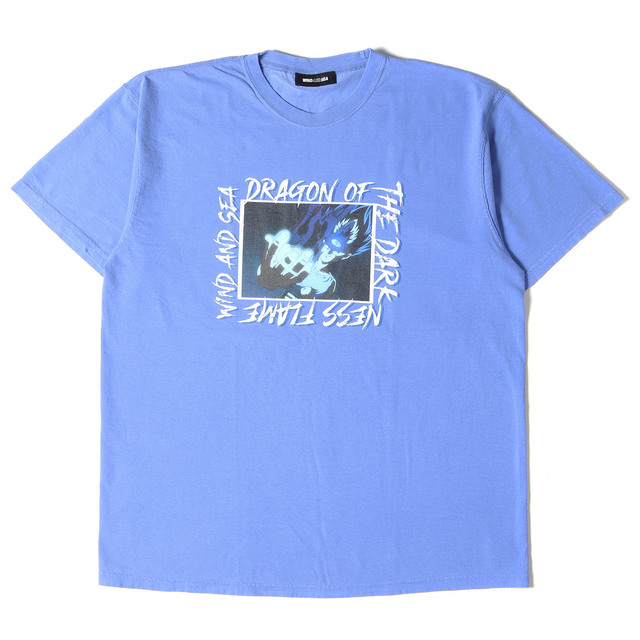 WIND AND SEA ウィンダンシー Tシャツ 幽遊白書 ウォッシュ加工 飛影 クルーネックTシャツ HIEI S/S 22SS ブルー XL トップス カットソー 半袖 【メンズ】