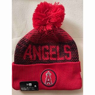 メジャーリーグベースボール(MLB)のエンゼルス　大谷翔平　公式　選手用　ニット帽　フリーサイズ　NEWERA (応援グッズ)