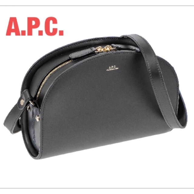 A.P.C. レザー ハーフムーン ショルダーバッグ Demi-Lune 黒 ...