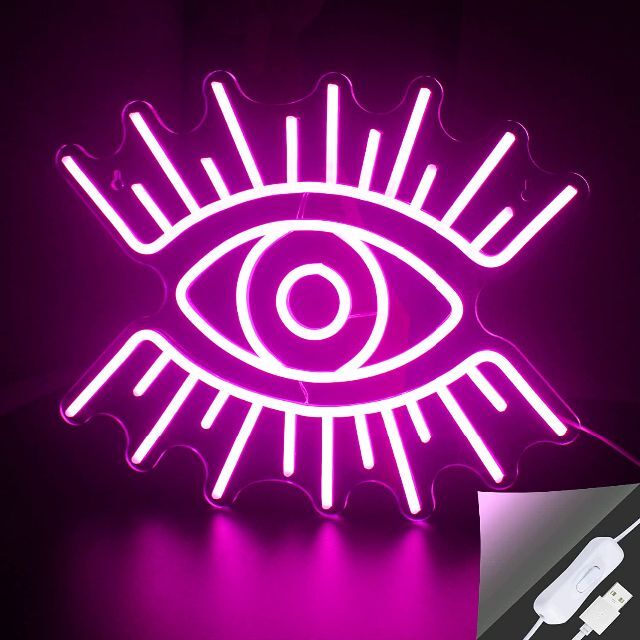 eye openネオンサイン、LEDネオンサインハロウィーン、バー、パーティー、