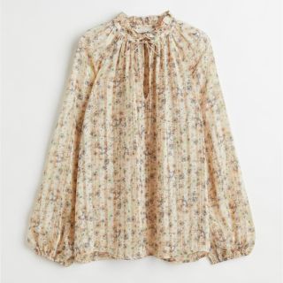 エイチアンドエム(H&M)の❤️セール-300円❤️〈美品〉H&M　エイチアンドエム　シアーブラウス　小花柄(シャツ/ブラウス(長袖/七分))