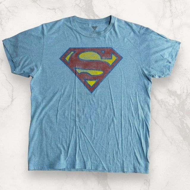 HPW ビンテージ 90s 00s  水色 スーパーマン　DCコミック　アメコミ メンズのトップス(Tシャツ/カットソー(半袖/袖なし))の商品写真