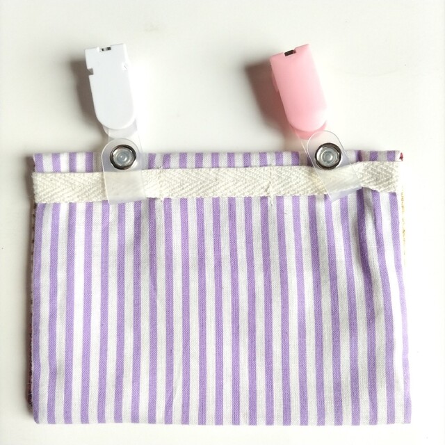 紫 ストライプ ハンドメイド 移動ポケット キッズ/ベビー/マタニティのこども用バッグ(ポシェット)の商品写真
