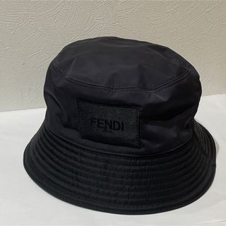 フェンディ(FENDI)のFENDI♦︎フェンディ ブラックコットン バケットハット 59cm(ハット)