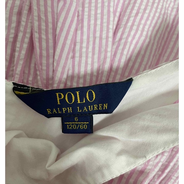 POLO RALPH LAUREN(ポロラルフローレン)のラルフローレン　120センチ　ピンクストライプ　ワンピース キッズ/ベビー/マタニティのキッズ服女の子用(90cm~)(ワンピース)の商品写真