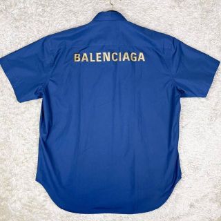 Balenciaga - バレンシアガ ネイビー オーバーサイズシャツ 背面バック