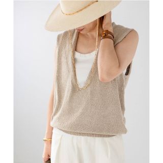 ドゥーズィエムクラス(DEUXIEME CLASSE)のDEUXIEME CLASSE★Lily Linen Vネック ベスト★完売(ニット/セーター)