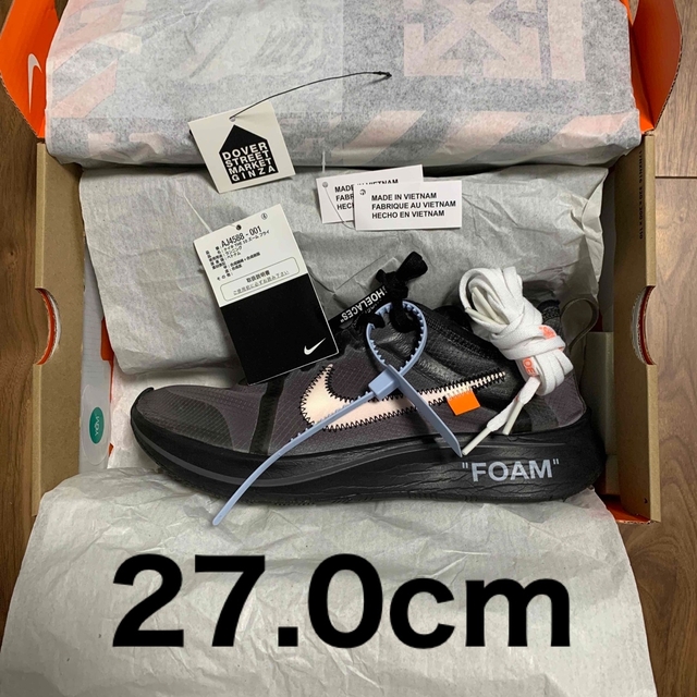 NIKE(ナイキ)のOFF-WHITE × NIKE ZOOM FLY BLACK 【27.0cm】 メンズの靴/シューズ(スニーカー)の商品写真