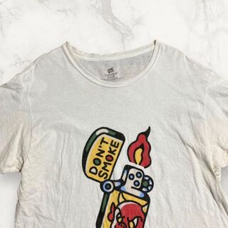 HOS Hanes 90s 00s  白 ライター　鬼　ポップ　アート Tシャツ(Tシャツ/カットソー(半袖/袖なし))