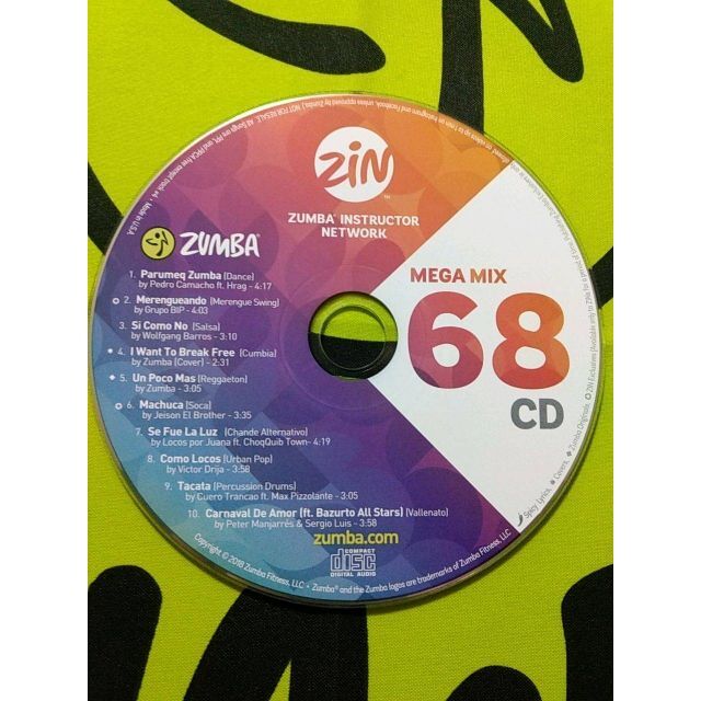 Zumba(ズンバ)のZUMBA　ズンバ　MEGAMIX68　メガミックス68　CD エンタメ/ホビーのCD(ポップス/ロック(洋楽))の商品写真