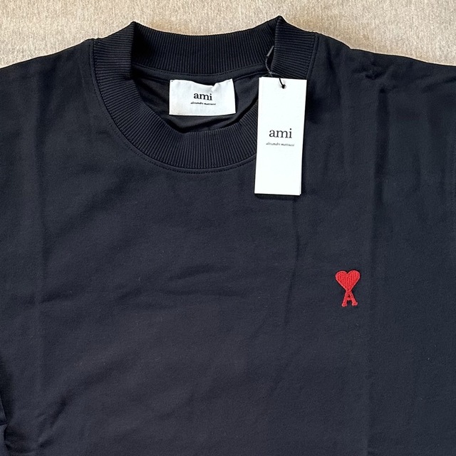 黒XL新品 AMI Paris アミ グラフィック ロング Tシャツ ブラック