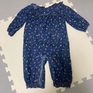 ベビーギャップ(babyGAP)のGAP 花柄　デニム　ロンパース(ロンパース)